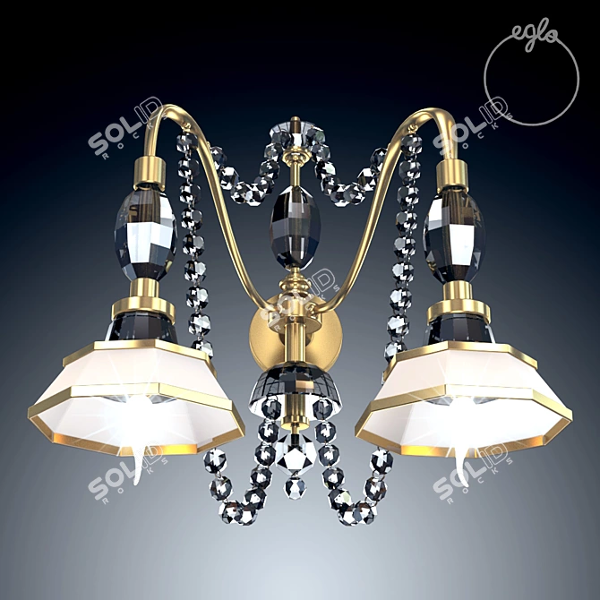 Elegant Bronze Sconce with Gold Accents 3D model image 1