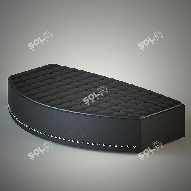 Modern Leather Sofa with Chrome Studs 3D model image 1