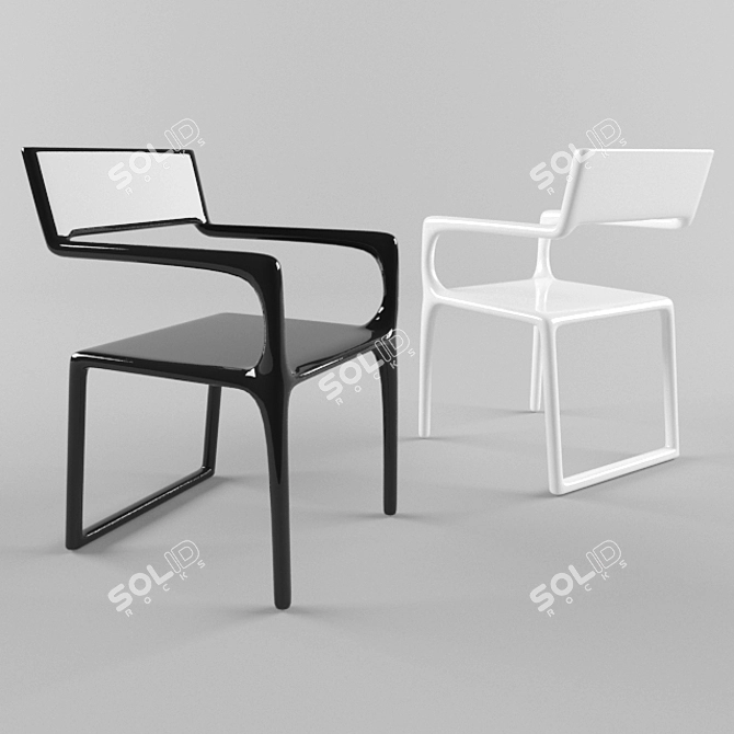 Elegant Comfort: P-Chair 3D model image 1