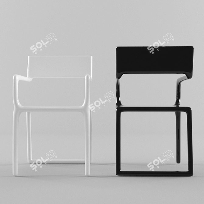 Elegant Comfort: P-Chair 3D model image 2