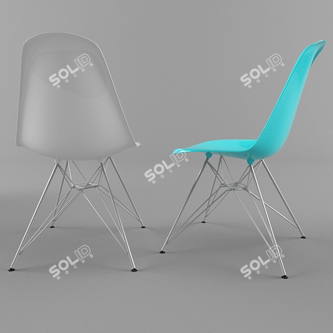 Eames "Eiffel- Stuhl DSR" Chair- Modern Design 3D model image 2
