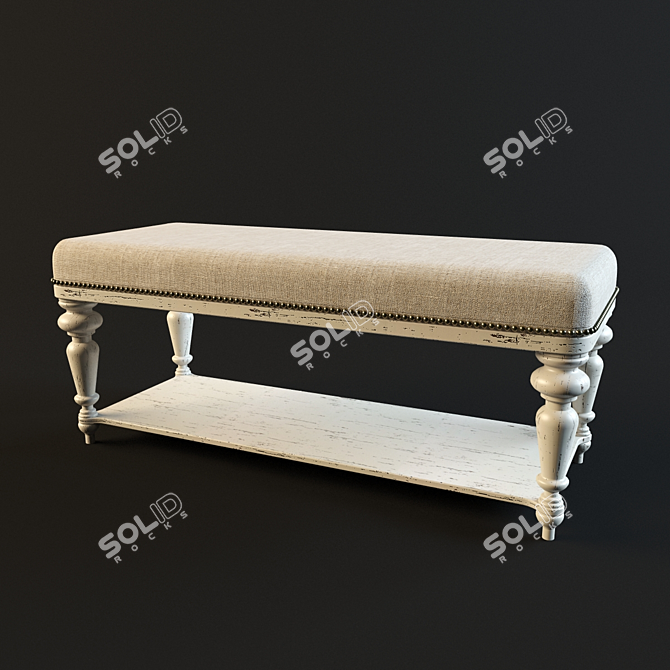 Vintage Auberge Bench - Bernhardt 3D model image 1