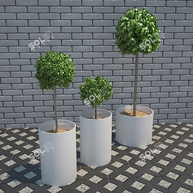 Assorted Bushes Set: Small, Medium, Large - Perfect for Scenic Displays 3D model image 2