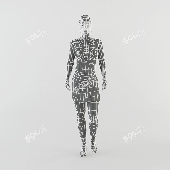 Title: Poly Woman Rigged Character 3D model image 3