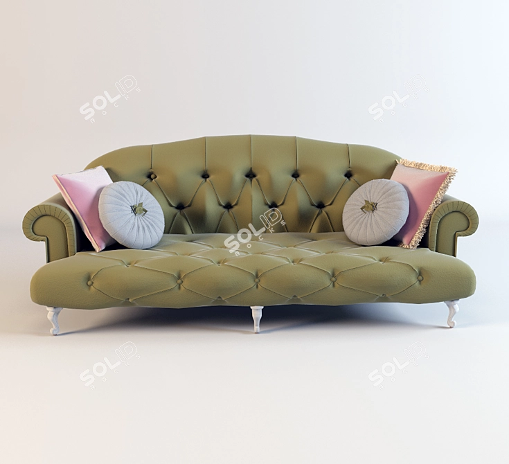 Elegant Classic Sofa 3D model image 2