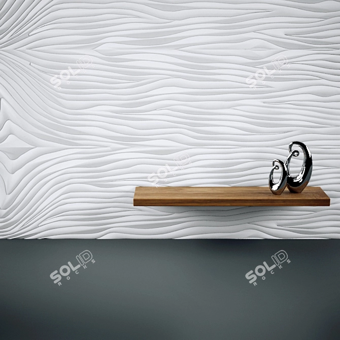 Elegant Plaster Wall Décor 3D model image 1