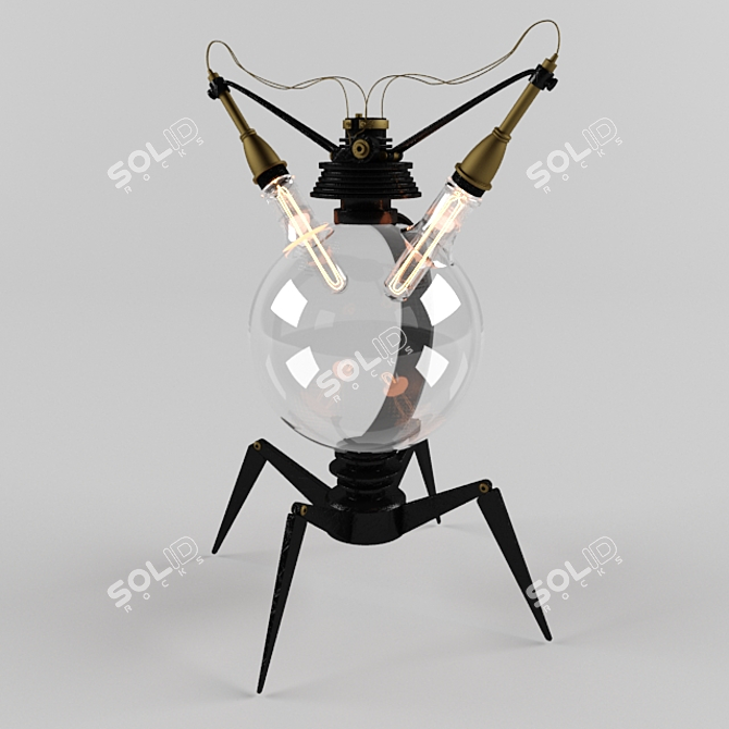 Steampunk-Inspired Table Lamp 3D model image 1