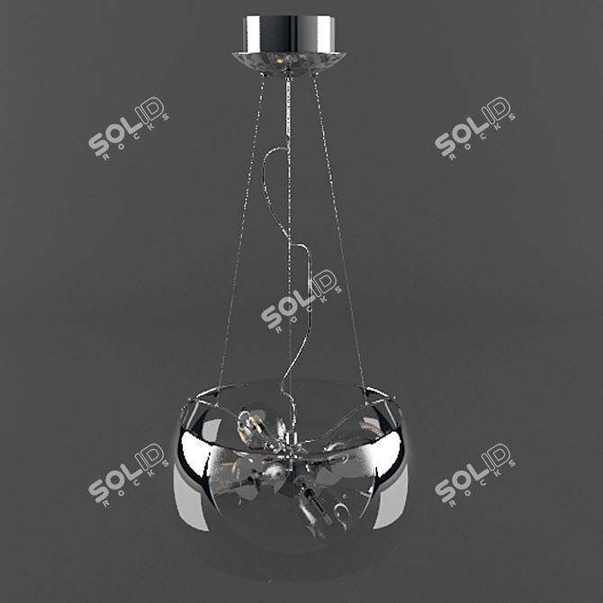 Brizlayt 1301S6 Crystal Chrome Pendant Light 3D model image 2