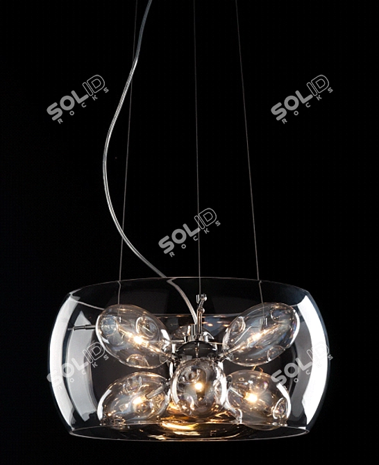 Brizlayt 1301S6 Crystal Chrome Pendant Light 3D model image 3