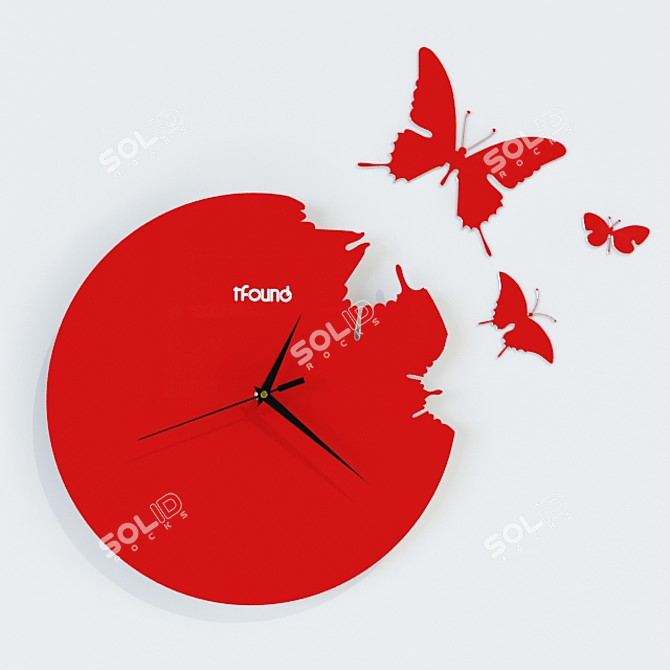 Fluttering Beauty Wall Clock 3D model image 3