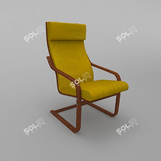 Compact Folding Wheelchair 3D model image 1