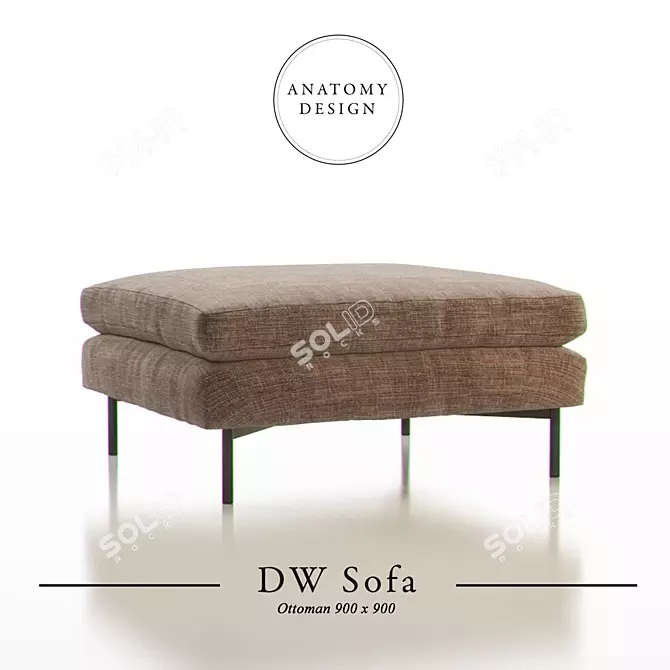 Anatomy Design DW Sofa Ottoman: Elegant and Functional 3D model image 1
