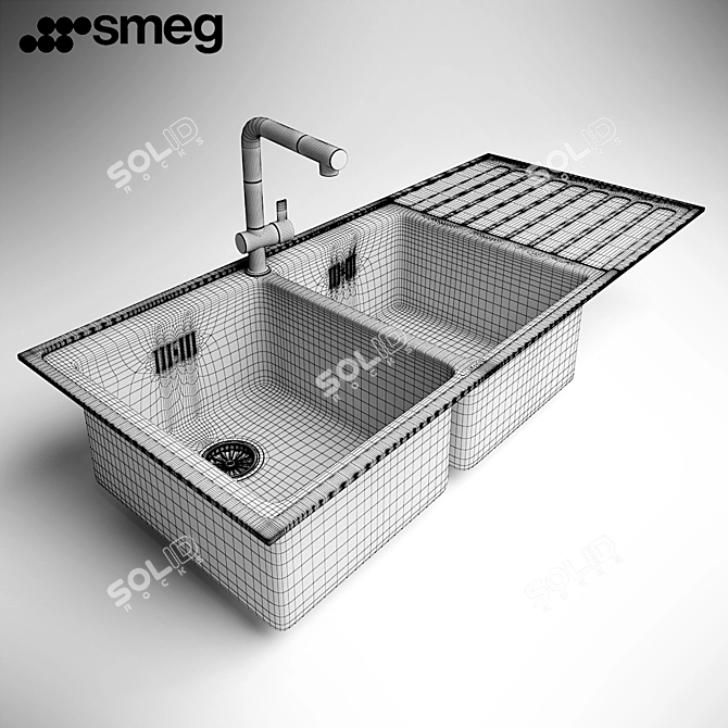 Smeg LM116D: Stylish and Spacious Sink 3D model image 2