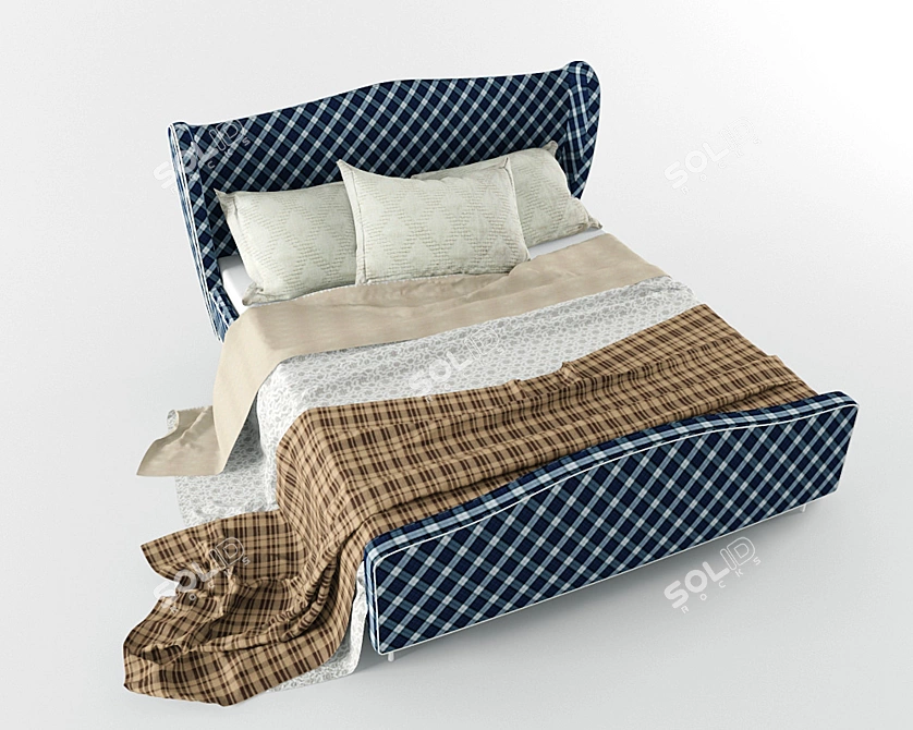 Classic Style Bed 3D model image 1