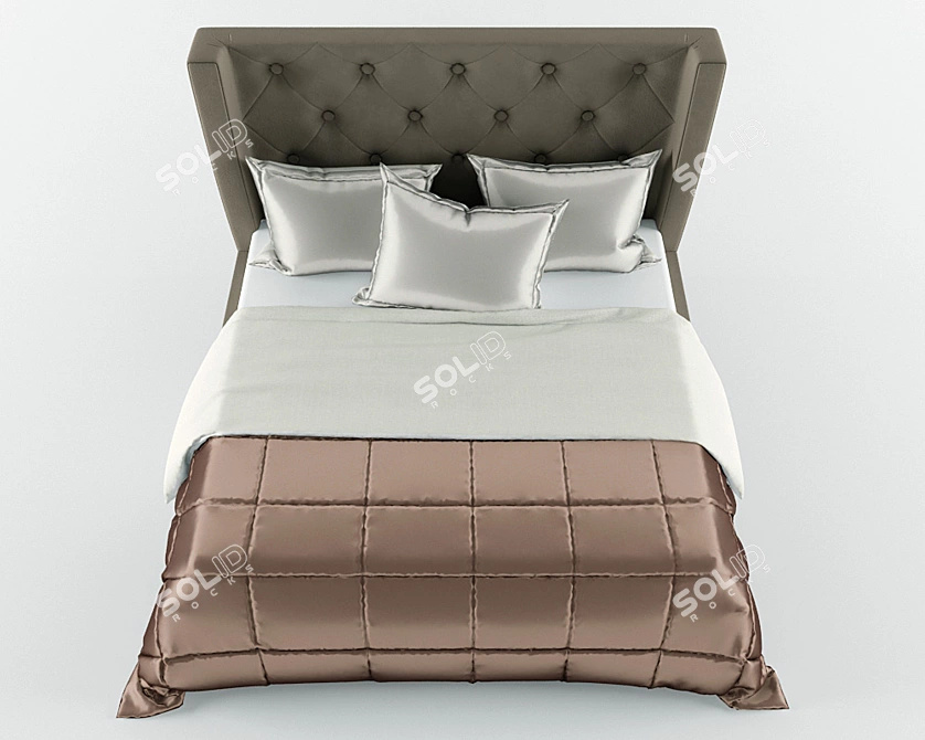 Chinese Double Bed | Affordable Stylish Design 3D model image 2
