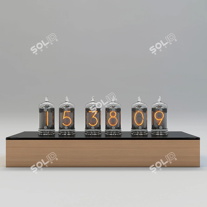 Vintage Radio Tube Clock 3D model image 2