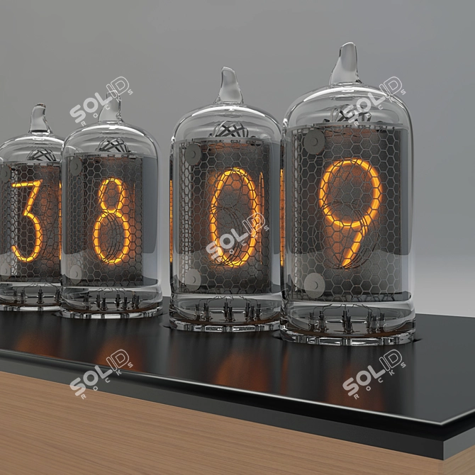 Vintage Radio Tube Clock 3D model image 3