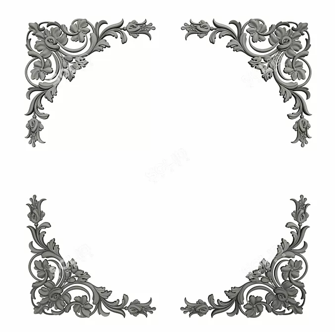 Elegant Fretwork Decor 3D model image 3