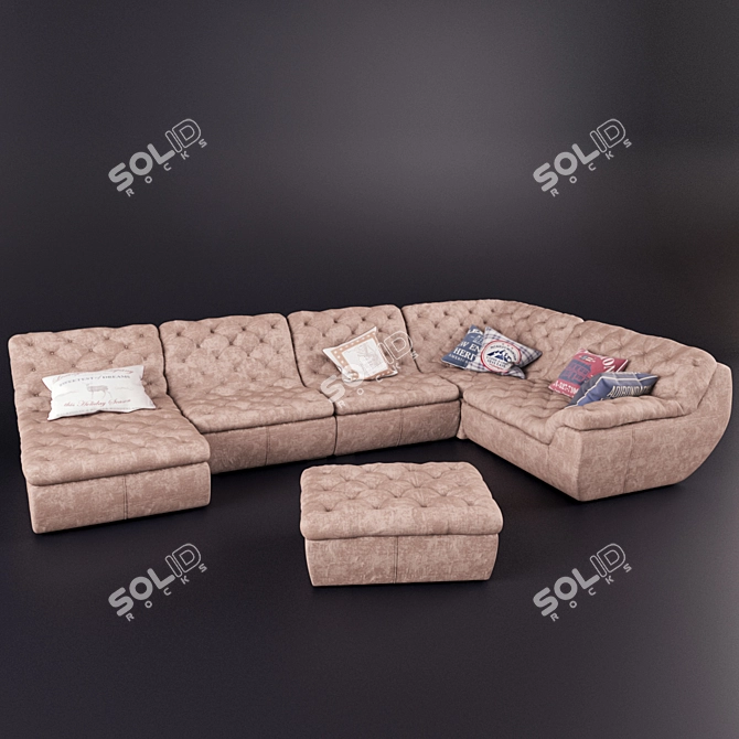 Midnight Modular Sofa 3D model image 1