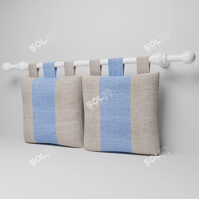 Hinged Cornice Bed Pillows 3D model image 1