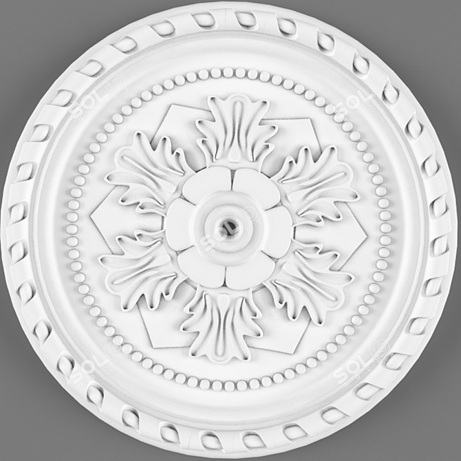 Elegant Ceiling Rose Design 3D model image 1