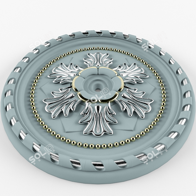 Elegant Ceiling Rose Design 3D model image 2
