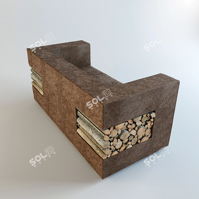 Modern Wood Sofa 3D model image 2