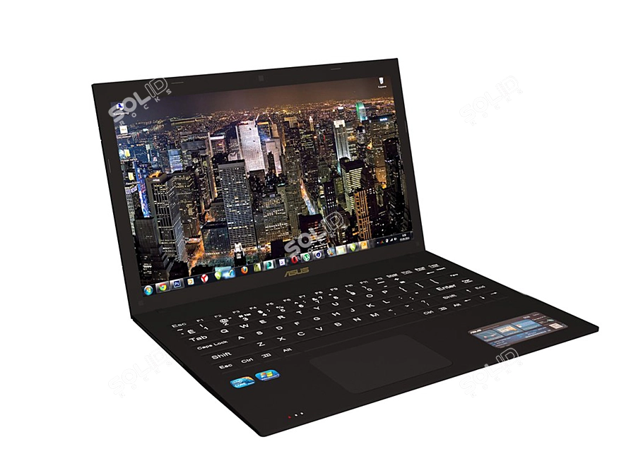 Powerful Asus Laptop: Exceptional Performance 3D model image 1