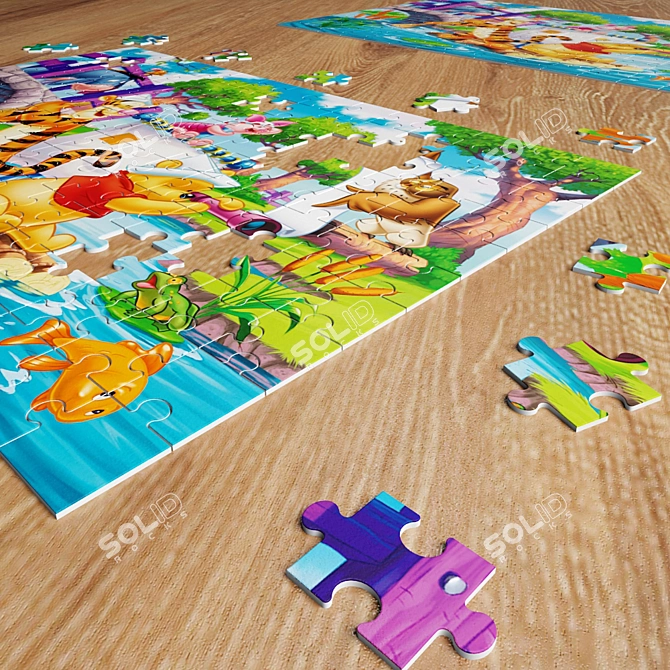 Winnie the Pooh Puzzle Set 3D model image 3