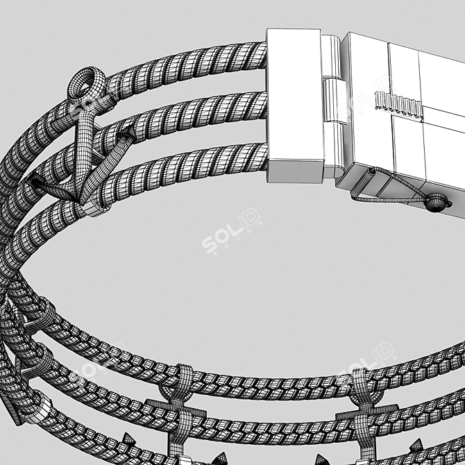 Anchor Chain Men's Bracelet 3D model image 2