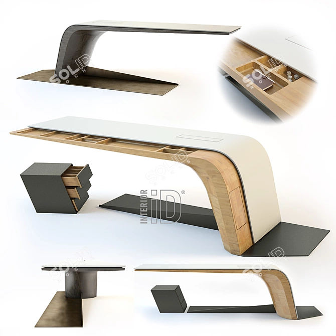 Sleek Modern Table - Interior-iD 3D model image 1