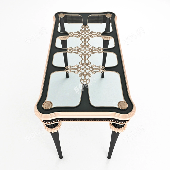 Elegant Glass Art Deco Table 3D model image 2