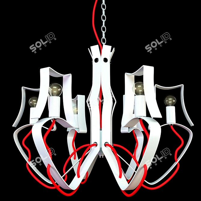 Elegant Glow Chandelier 3D model image 1