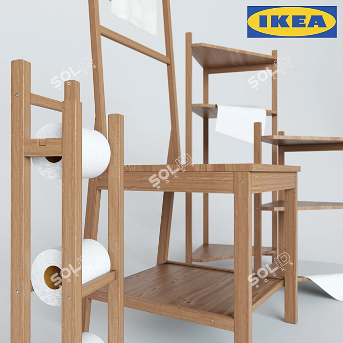 Bamboo Bathroom Set by IKEA 3D model image 2