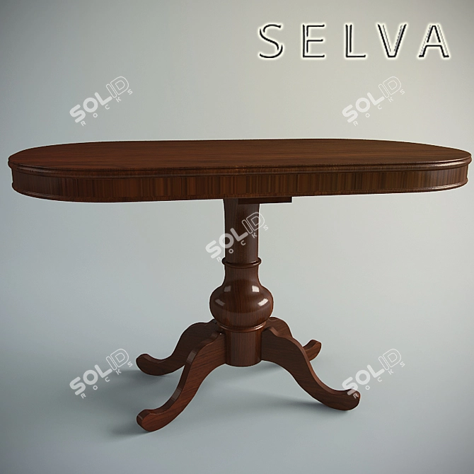 Elegant Transformable Dining Table 3D model image 1