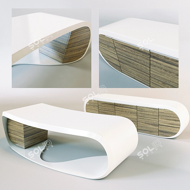 Danny Venlet Goggle Desk: Stylish & Functional 3D model image 1