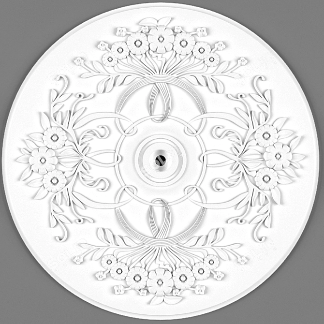 Deluxe Ceiling Rose 3D model image 2