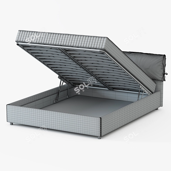 Modern Marsel Bed: 3ds Max & V-Ray 3D model image 2