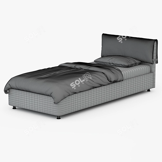 Modern Bed Box Spring: 3ds Max 2010, V-Ray 2.40.03, obj, fbx 3D model image 3