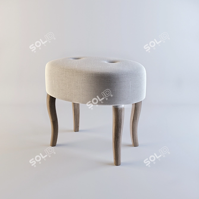 Cozy Cloth Pouf 3D model image 1