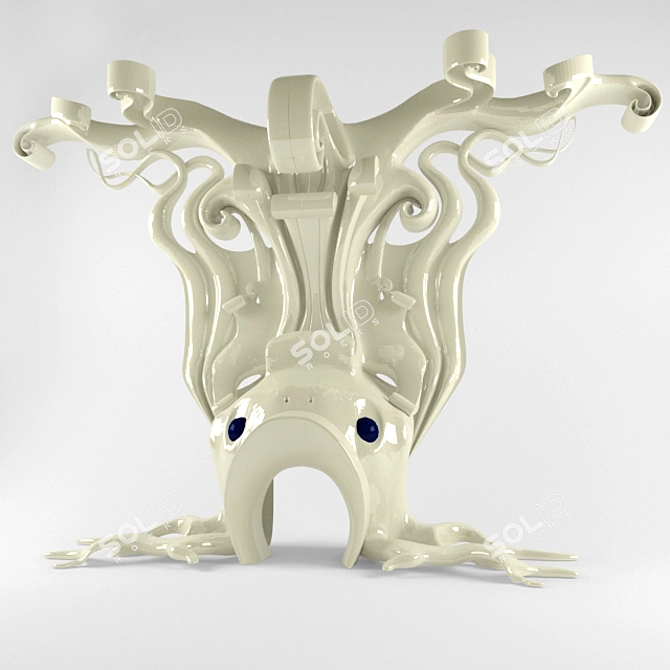 Octopus Inspired Modern Fireplace 3D model image 1