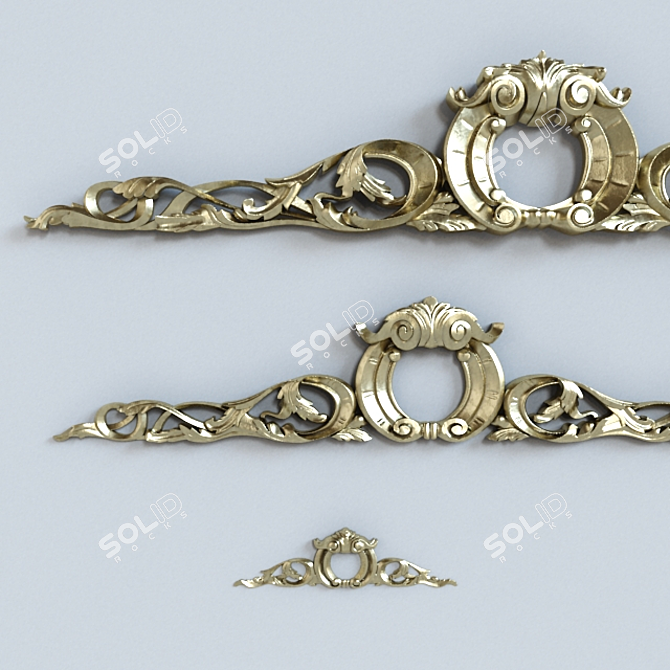 Luxe Golden Ornaments 3D model image 2