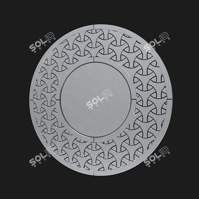 Modelled Mirror, 100cm Diameter 3D model image 1