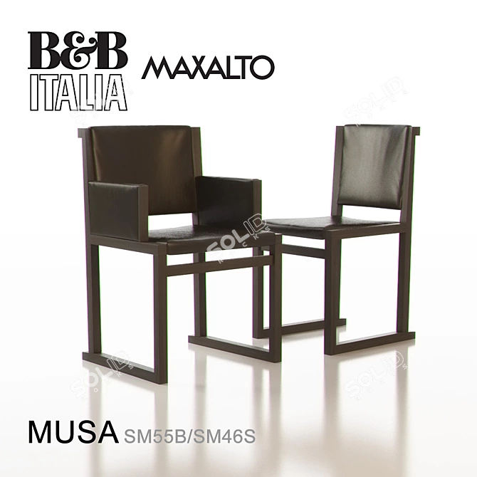 Elegant B&B Italia Maxalto Musa Armchair 3D model image 1