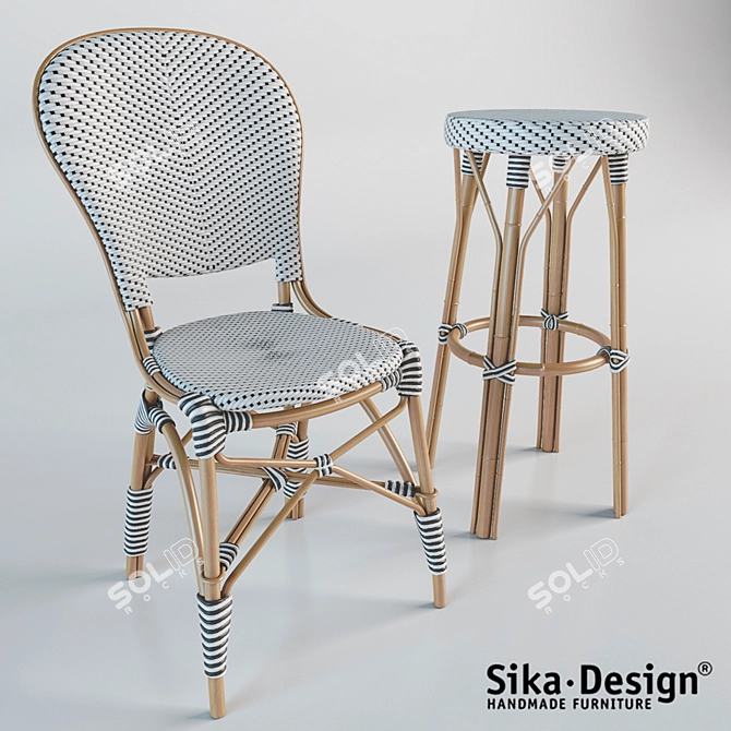 Sika Design Isabell Rattan Chair 3D model image 1