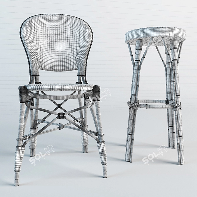 Sika Design Isabell Rattan Chair 3D model image 3