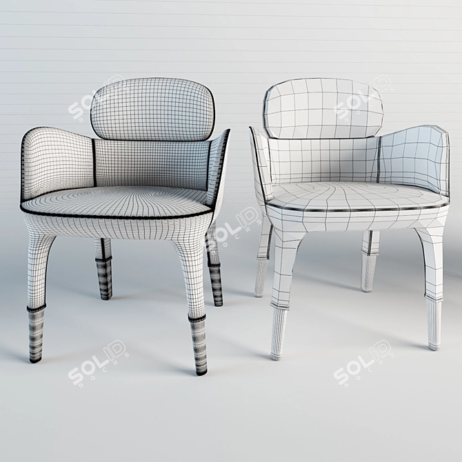 Elegant Ester Chair 3D model image 3