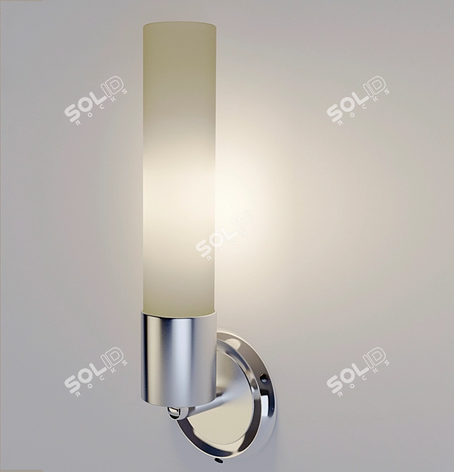 Modern Chrome Sconce with Adjustable Glass Shades 3D model image 1