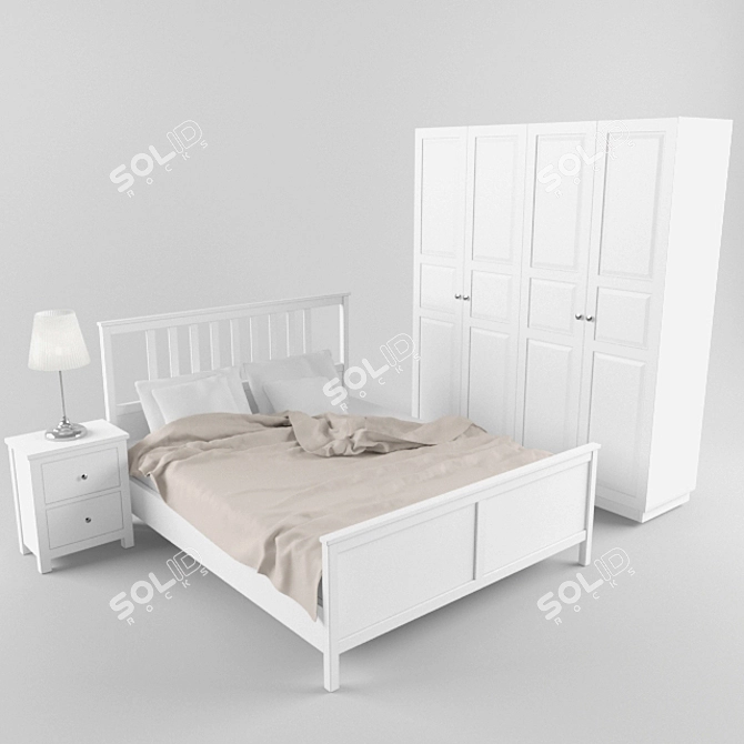 'HEMNES' Bedroom Set | IKEA Collection 3D model image 1