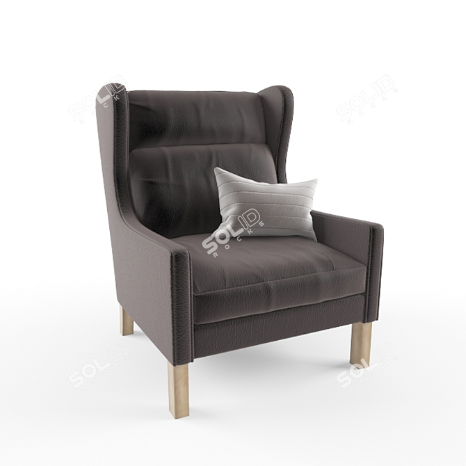 Elegant Leather Armchair 3D model image 1